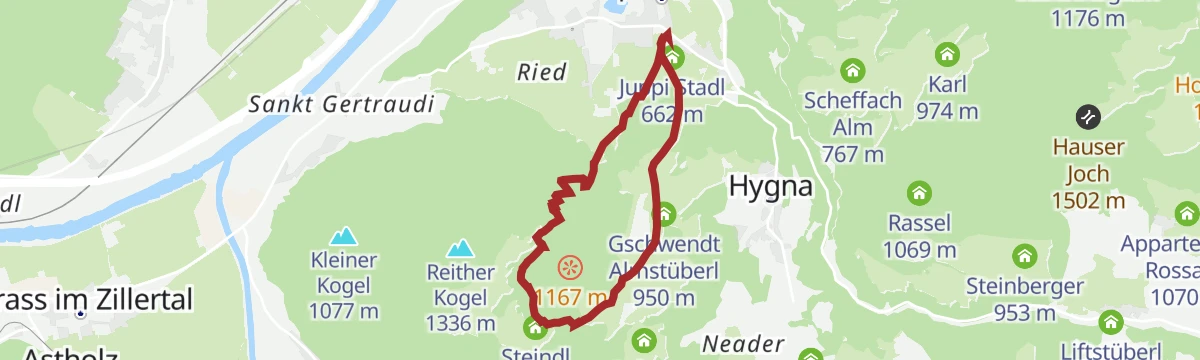 Route map: Kreuzweg - Reith im Alpbachtal